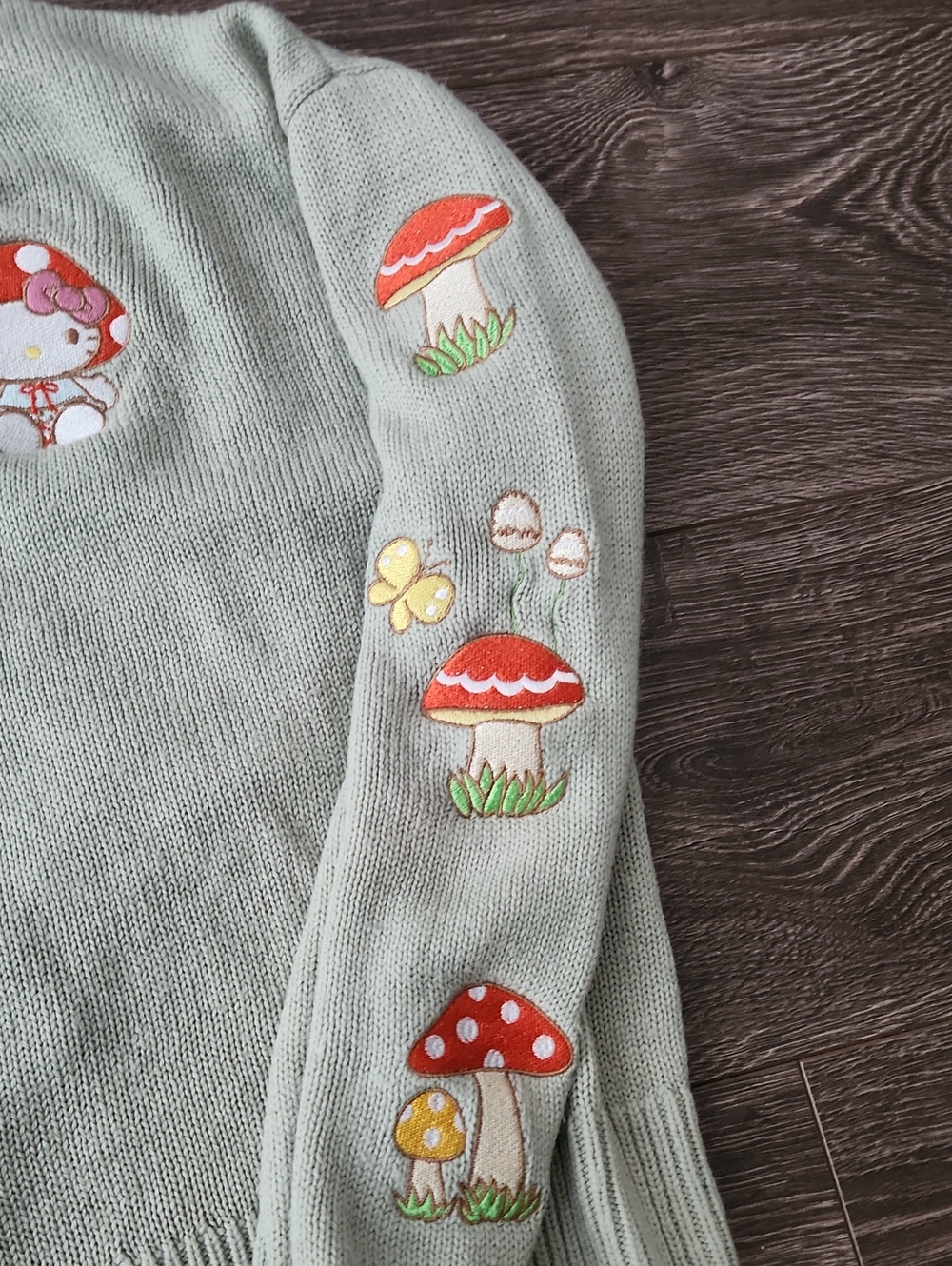 SANRIO Hello Kitty Mushroom Embroidered Girls Skimmer Cardigan - Picture 9 of 16